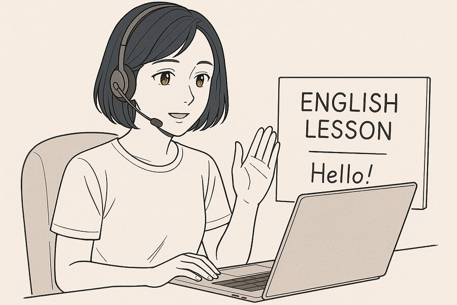 オンラインで英語学習をするハルチコ