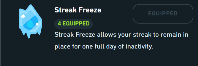 Duolingoの連続記録を停めないアイテム(Streak freeze)